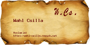 Wahl Csilla névjegykártya